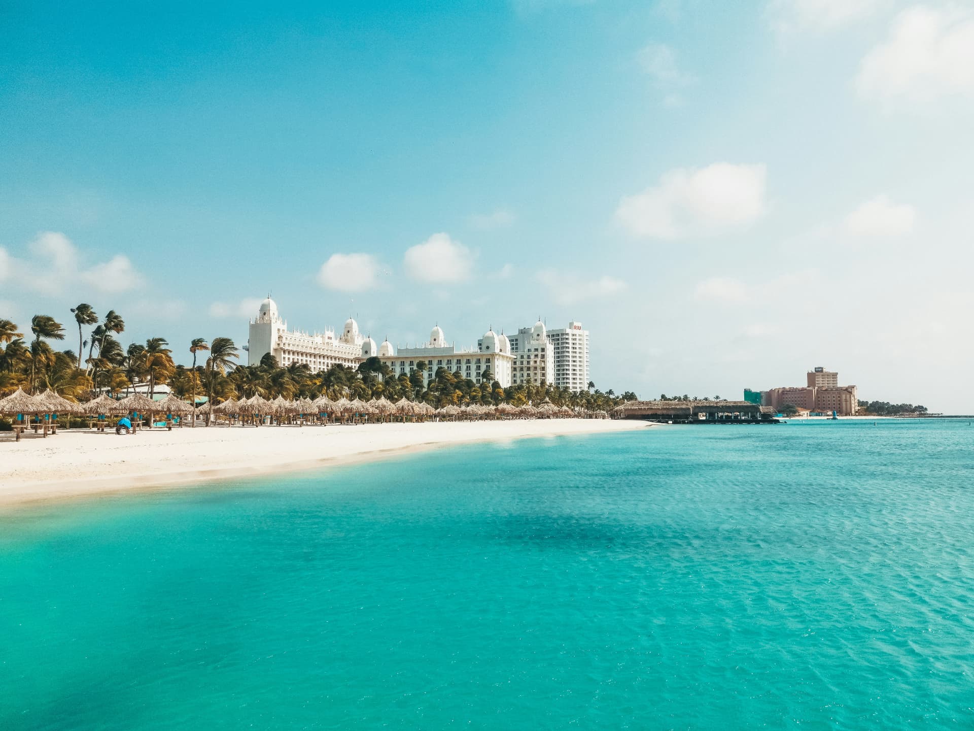 Aruba resort pool and beach in daylight